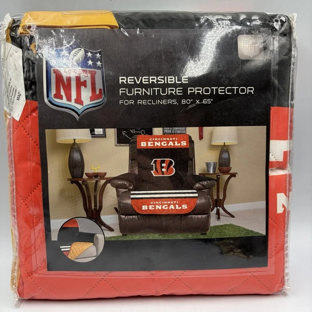NFL Cincinnati Bengals Reversible Furniture Protector Sofa Cover NIB 80